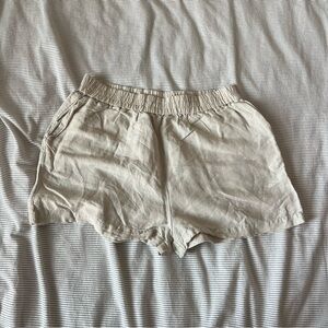 H&M High Waist Cream Shorts